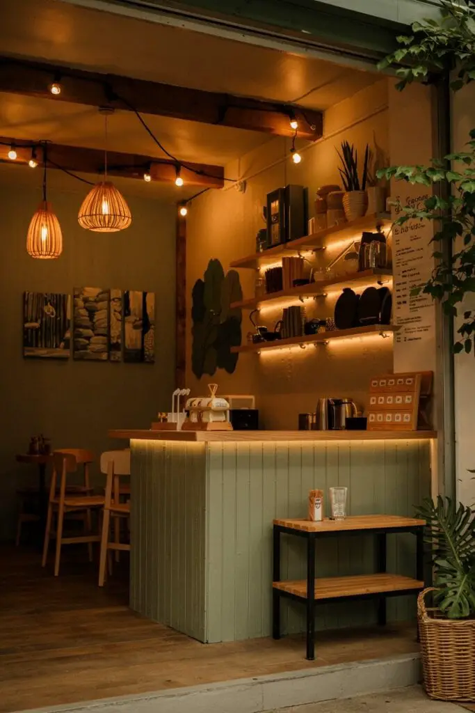 Cozy Cafe Interior Design That Blends Minimalism and Forest Charm ...